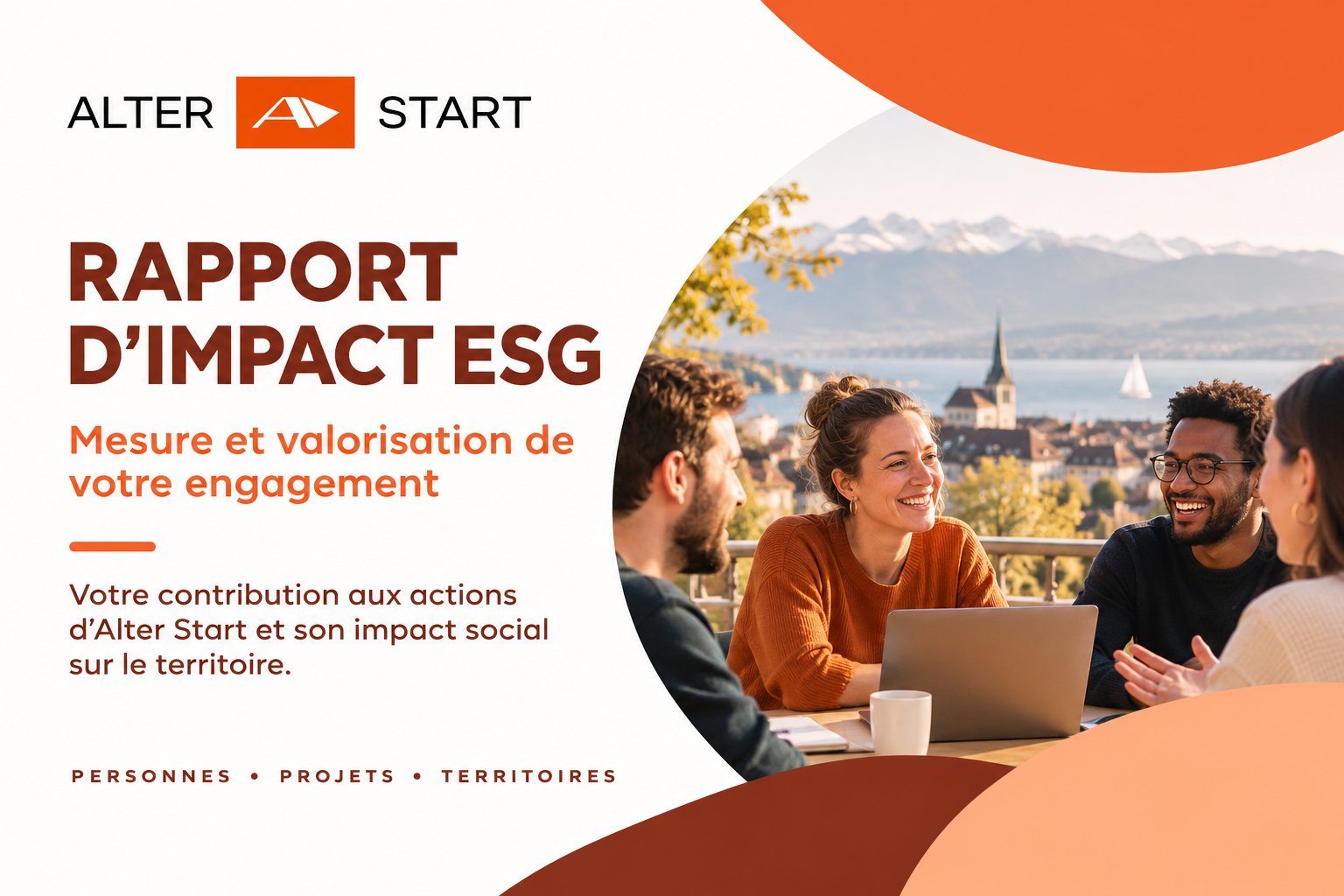 Cover of the Alter Start ESG impact report: measuring and showcasing your commitment — people, projects, places
